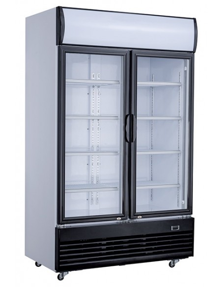 Armoire à boissons réfrigérée 800 litres brut avec portes battantes en verre, +2°/+10°C