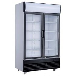 Armoire à boissons réfrigérée 1000 litres brut avec portes battantes en verre, +2°/+10°C 2