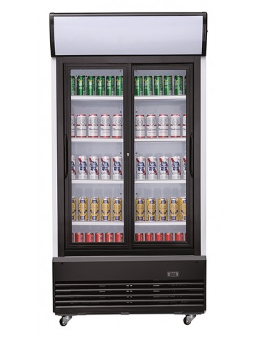 Armoire à boissons réfrigérée 1000 litres brut avec portes coulissantes en verre, +2°/+10°C
