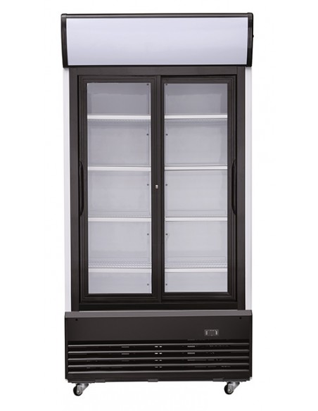 Armoire à boissons réfrigérée 1000 litres brut avec portes coulissantes en verre, +2°/+10°C