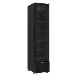 Armoire à boissons réfrigérée noire compacte 348 litres brut avec porte en verre, +4°/+10°C