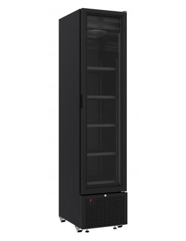 Armoire à boissons réfrigérée noire compacte 348 litres brut avec porte en verre, +4°/+10°C