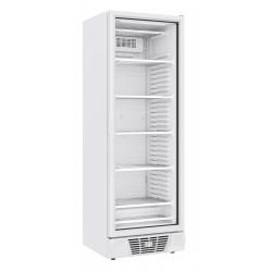 Vitrine freezer verticale avec 1 porte en verre blanche, 382 litres, -18°/-24°C
