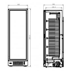 Vitrine freezer verticale avec 1 porte en verre blanche, 382 litres, -18°/-24°C 2