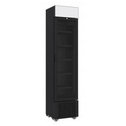 Armoire à boissons réfrigérée noire compacte 232 litres brut avec porte en verre, +4°/+10°C