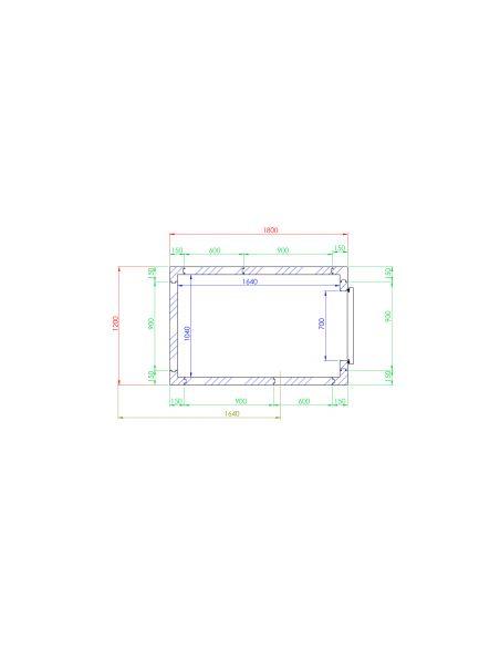 Chambre froide, épaisseur 80 mm, h2050 mm, 1800x1200 mm